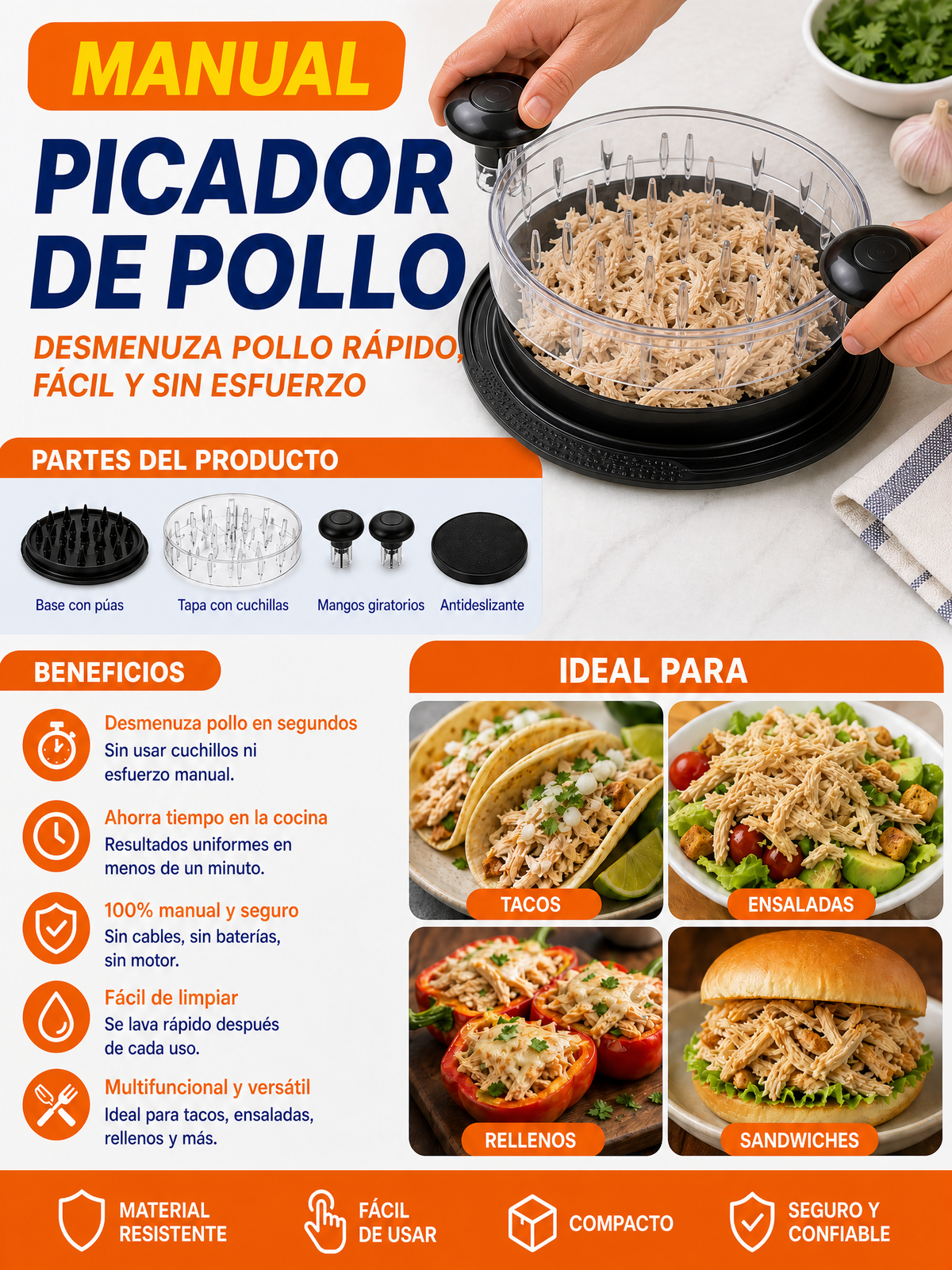 Picador de Pollo Manual