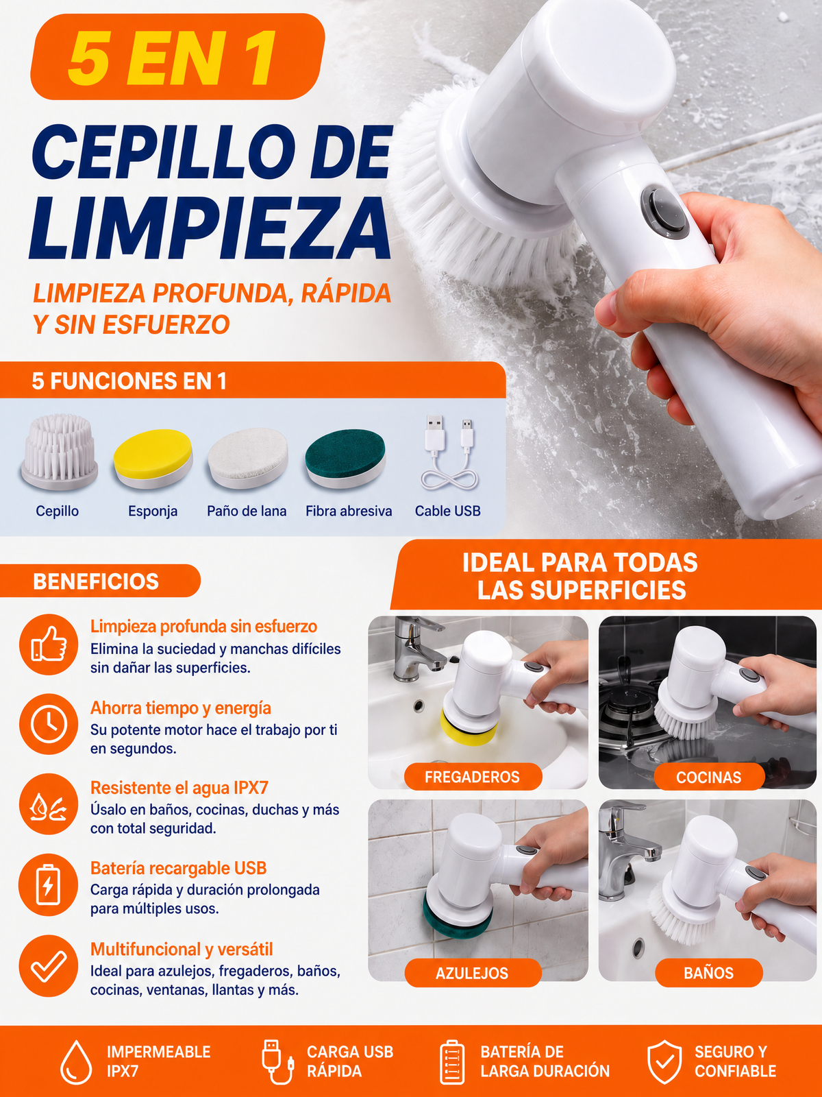 Cepillo de limpieza 5 en 1